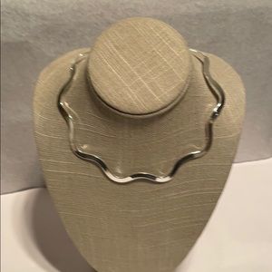 Contemporary Metal Curved Necklace